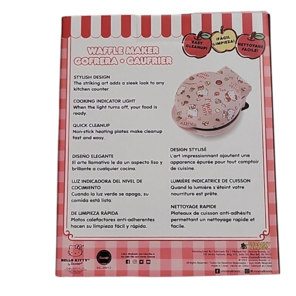 New In Box Hello Kitty Single Waffle Maker - Picture 4 of 4